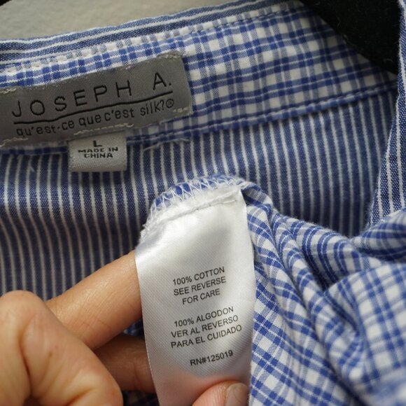 Stripe & Gingham Pattern Block Button Up with Front Tie - Picture 7 of 7